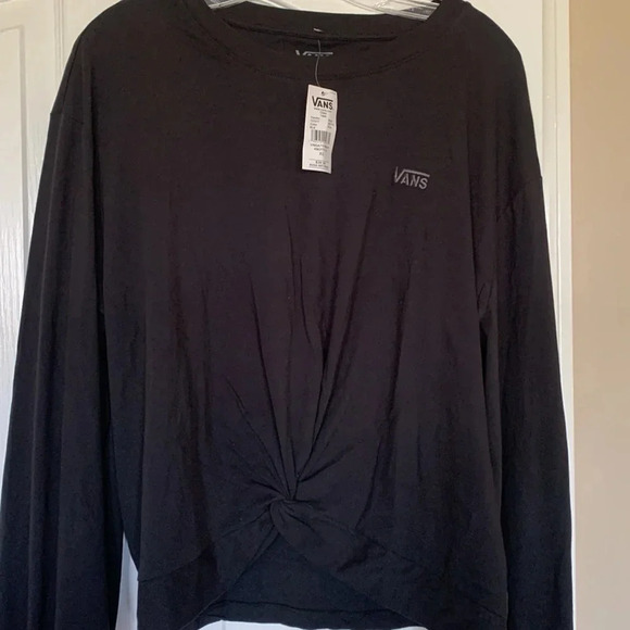 NWT Women’s  VANS black long sleeve top size XL with gathered front - Picture 3 of 8